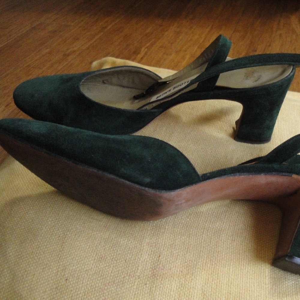 Emerald Green Saks Fifth Ave sling back shoes